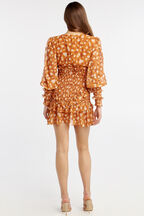 BAMBINA FRILL DRESS in colour GOLDEN OCHRE