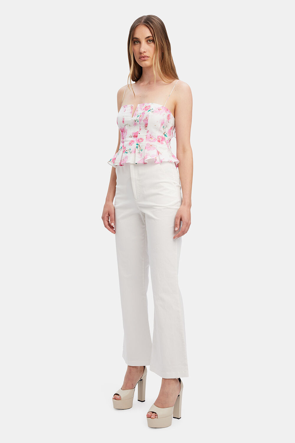 MICAELA FLORAL TOP in colour ROSEWATER