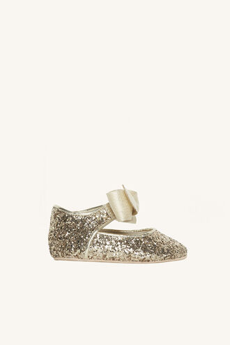 GLITTER BABY SHOE in colour GOLD EARTH