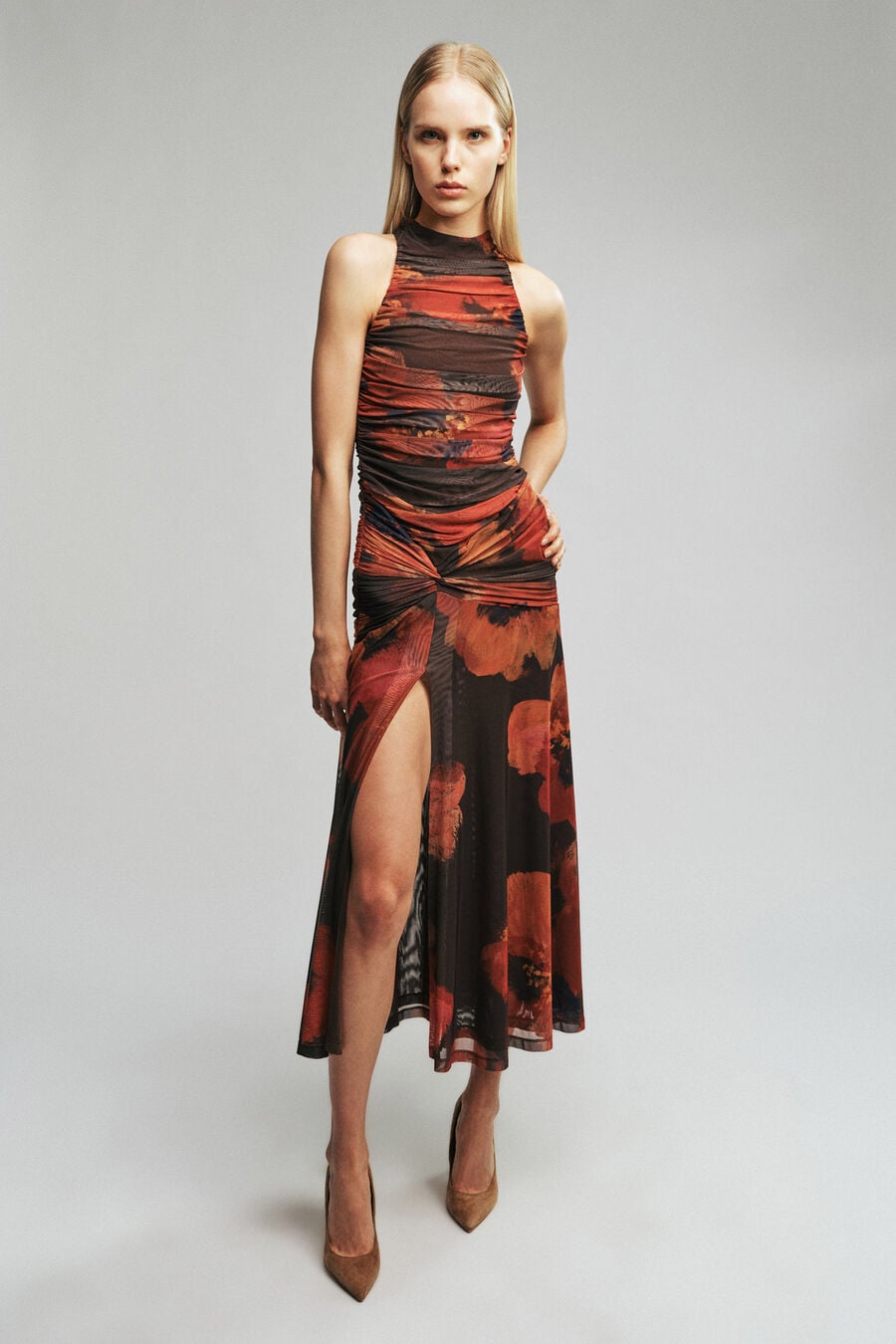 Natalya Mesh Midi Dress