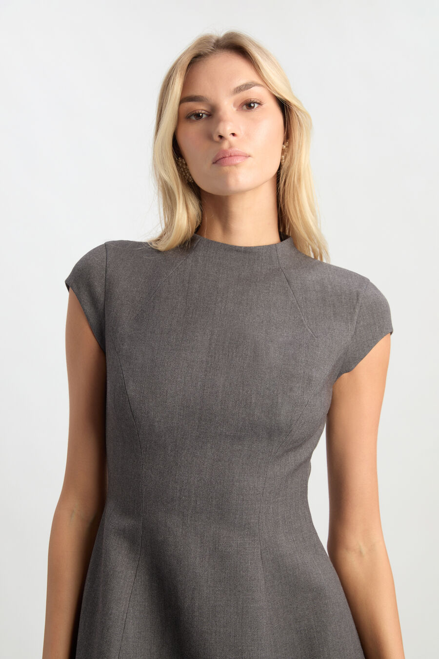 DELPHI HOURGLASS MINI DRESS in colour DARK GREY