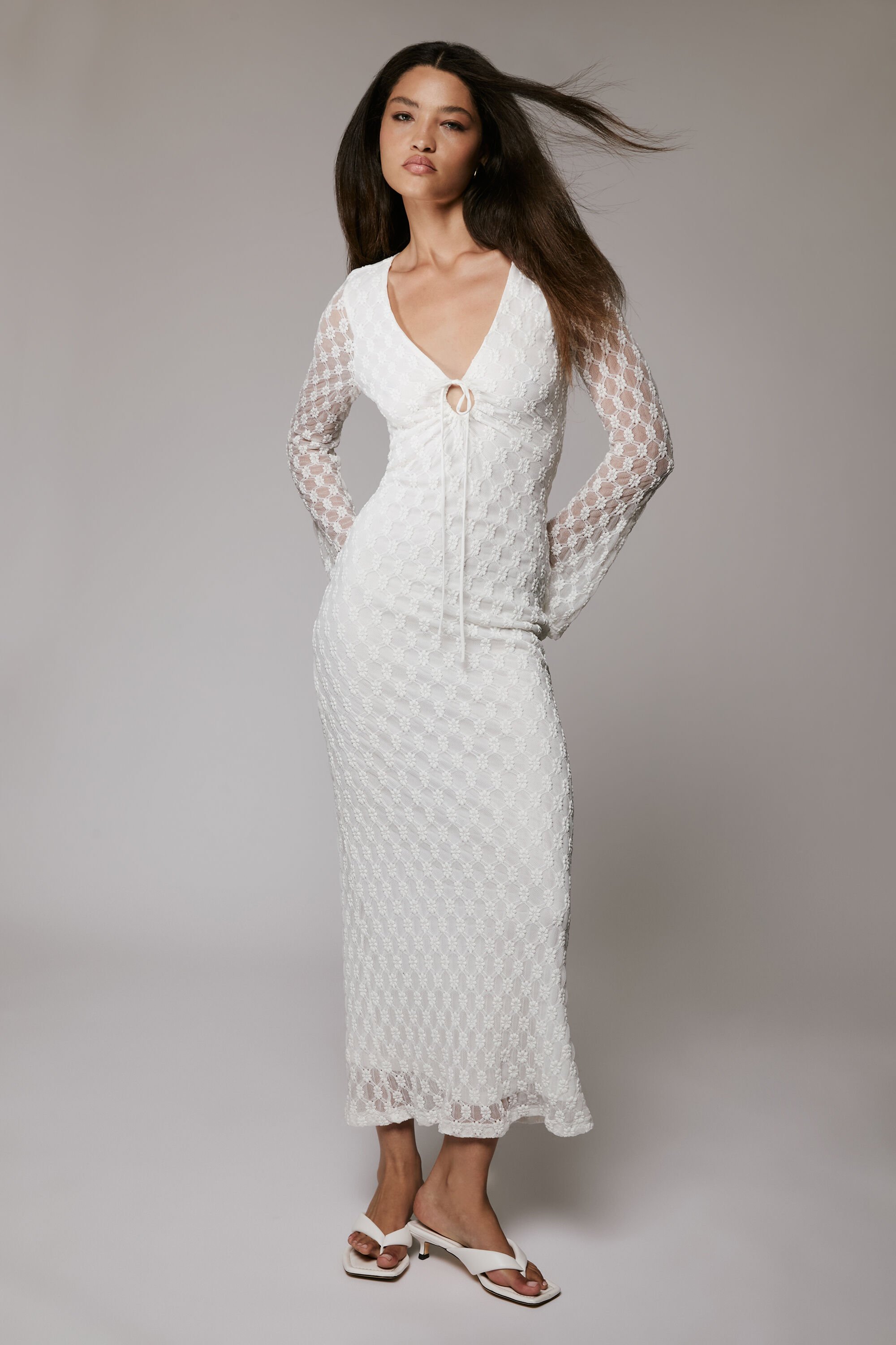 Talika Floral Mesh Maxi Dress In Orchid Whit | Bardot