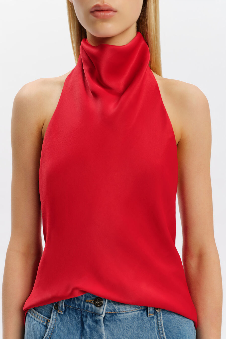 Sunella High Neck Halter Top