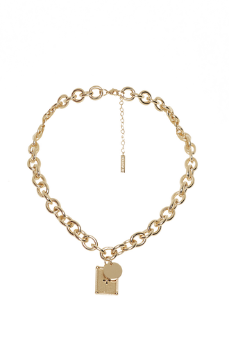 LINK DROP NECKLACE in colour GOLD EARTH