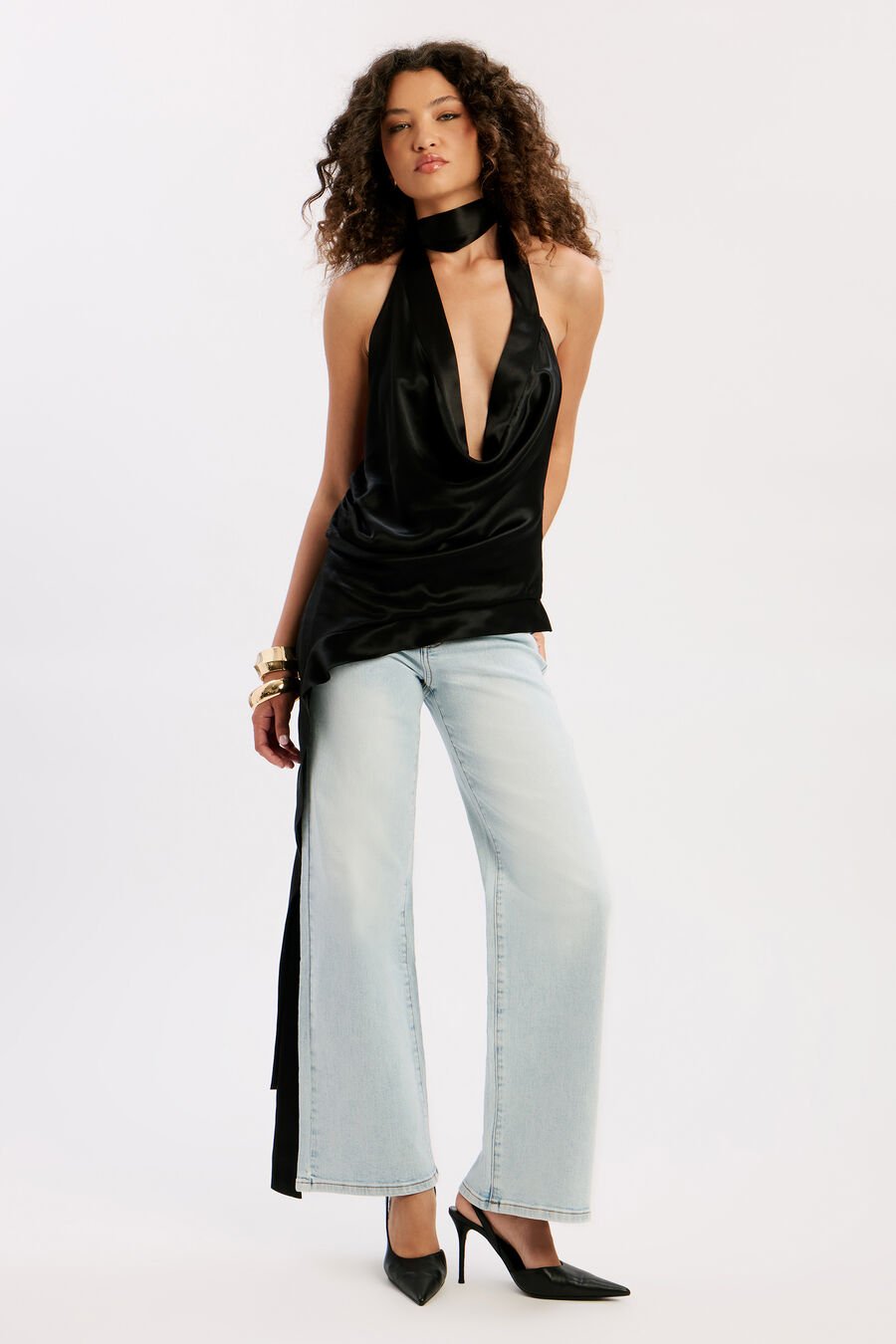 Celice Satin Halter Top