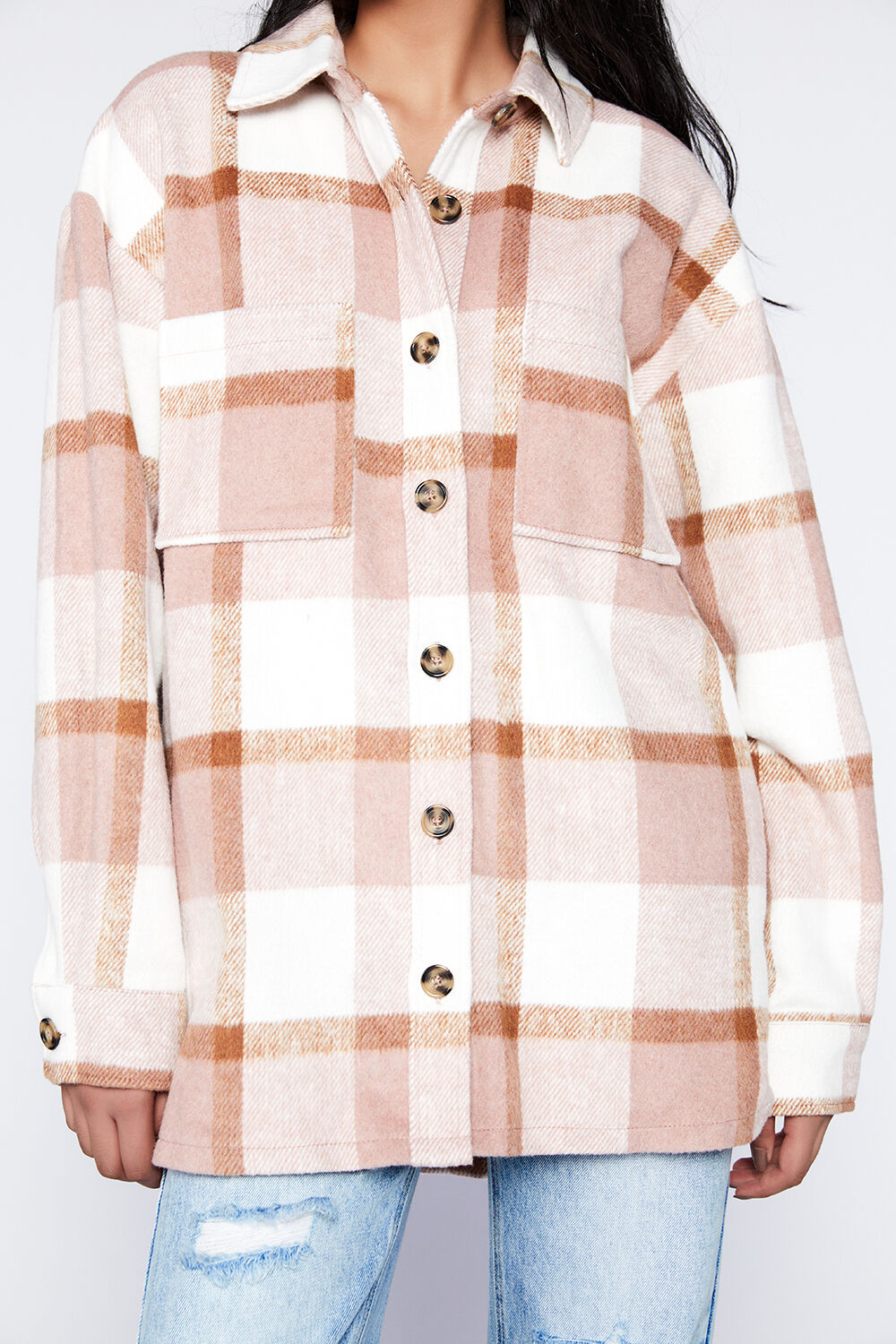 TALIA CHECK SHACKET in colour PEARL
