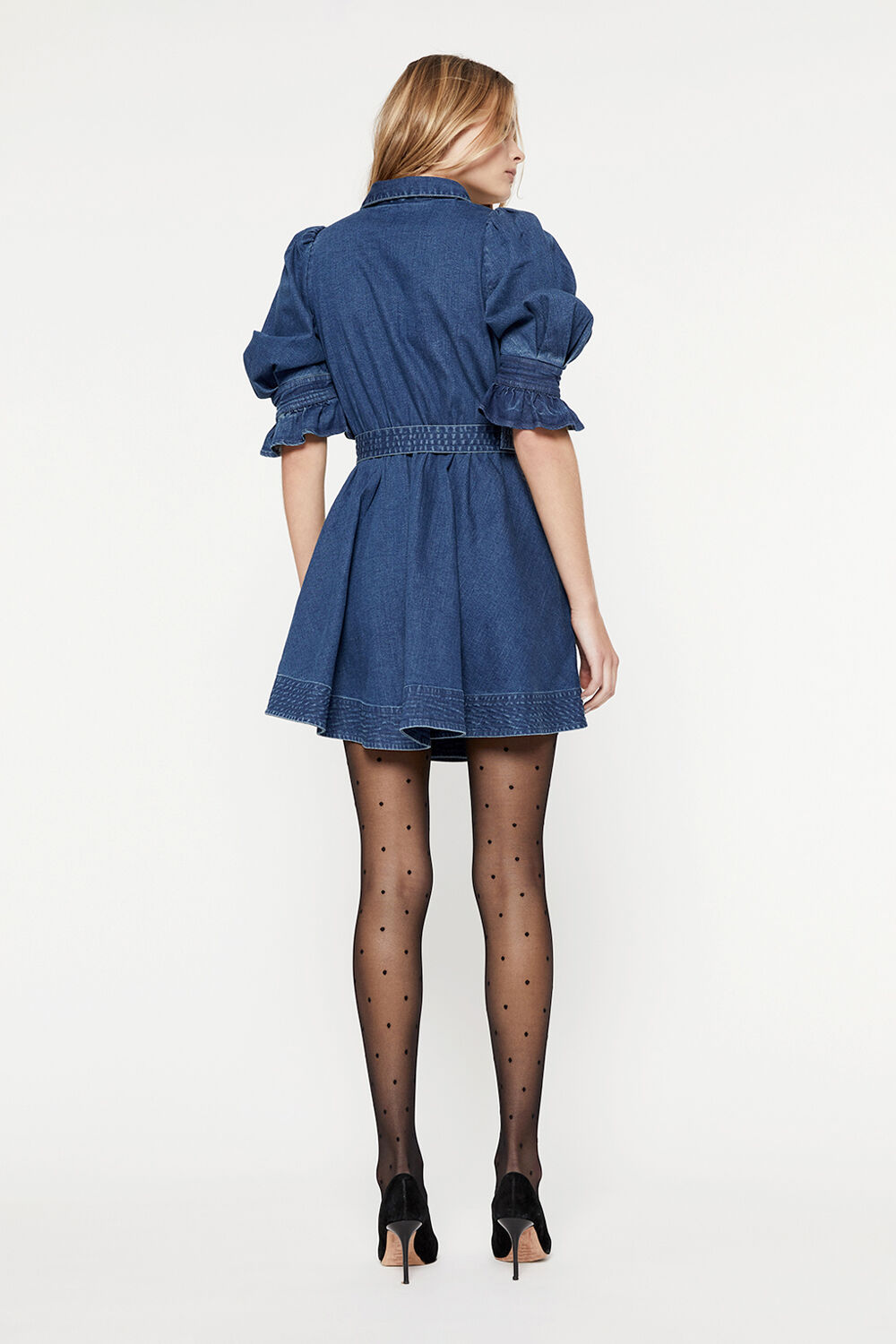 STELLA DENIM DRESS in colour MIDNIGHT NAVY