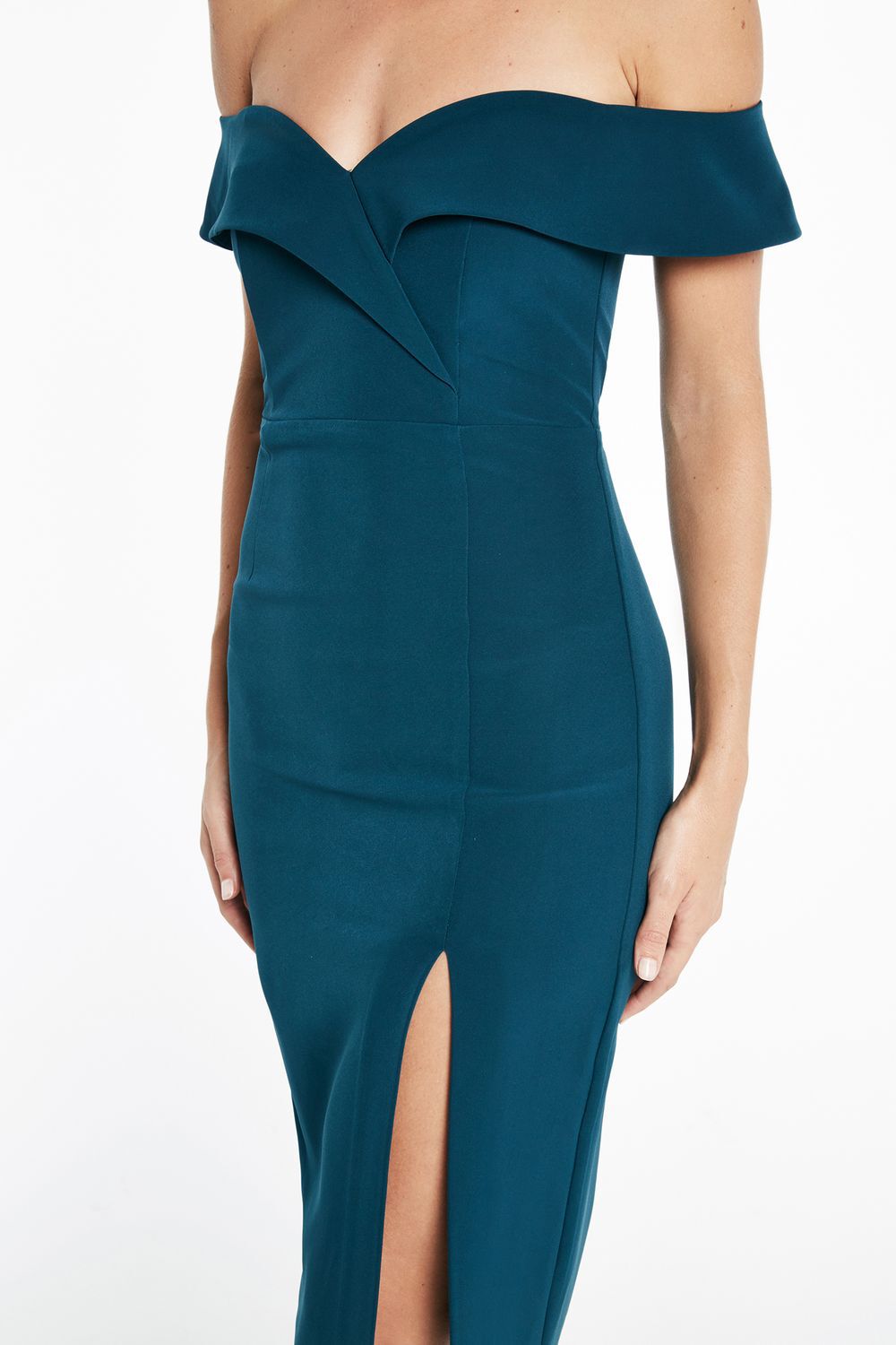 teal coloured dress