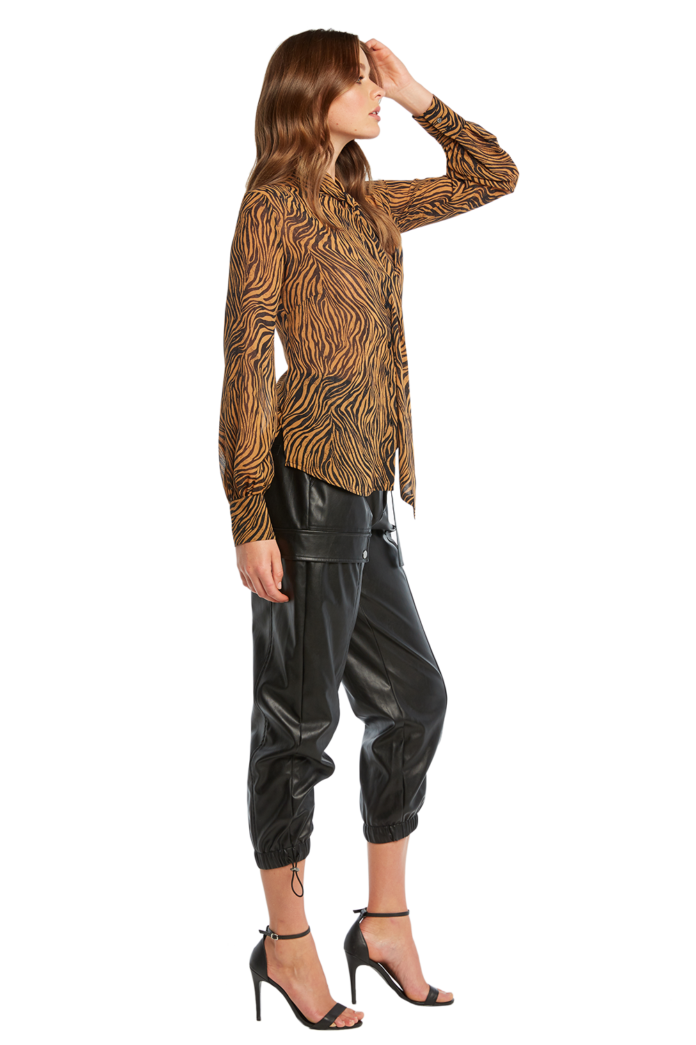 ZEBRA TIE TOP in colour TAPIOCA