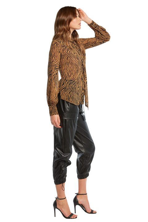 ZEBRA TIE TOP in colour TAPIOCA