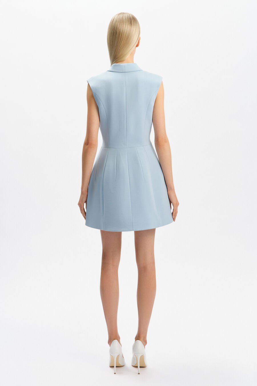 DESTENE HOURGLASS MINI DRESS in colour Soft Blue