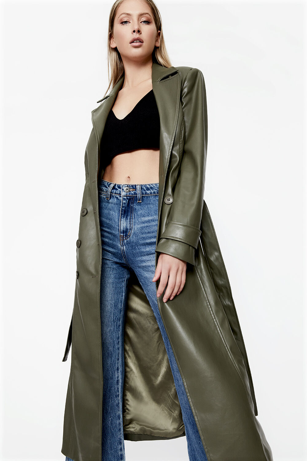 leather jacket khaki