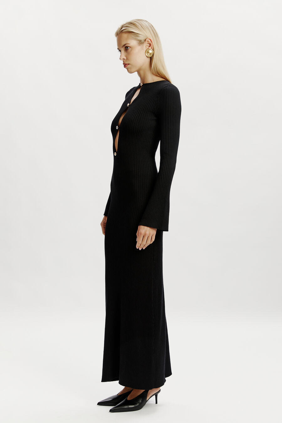 NAUTICO KNIT MAXI DRESS in colour BLACK