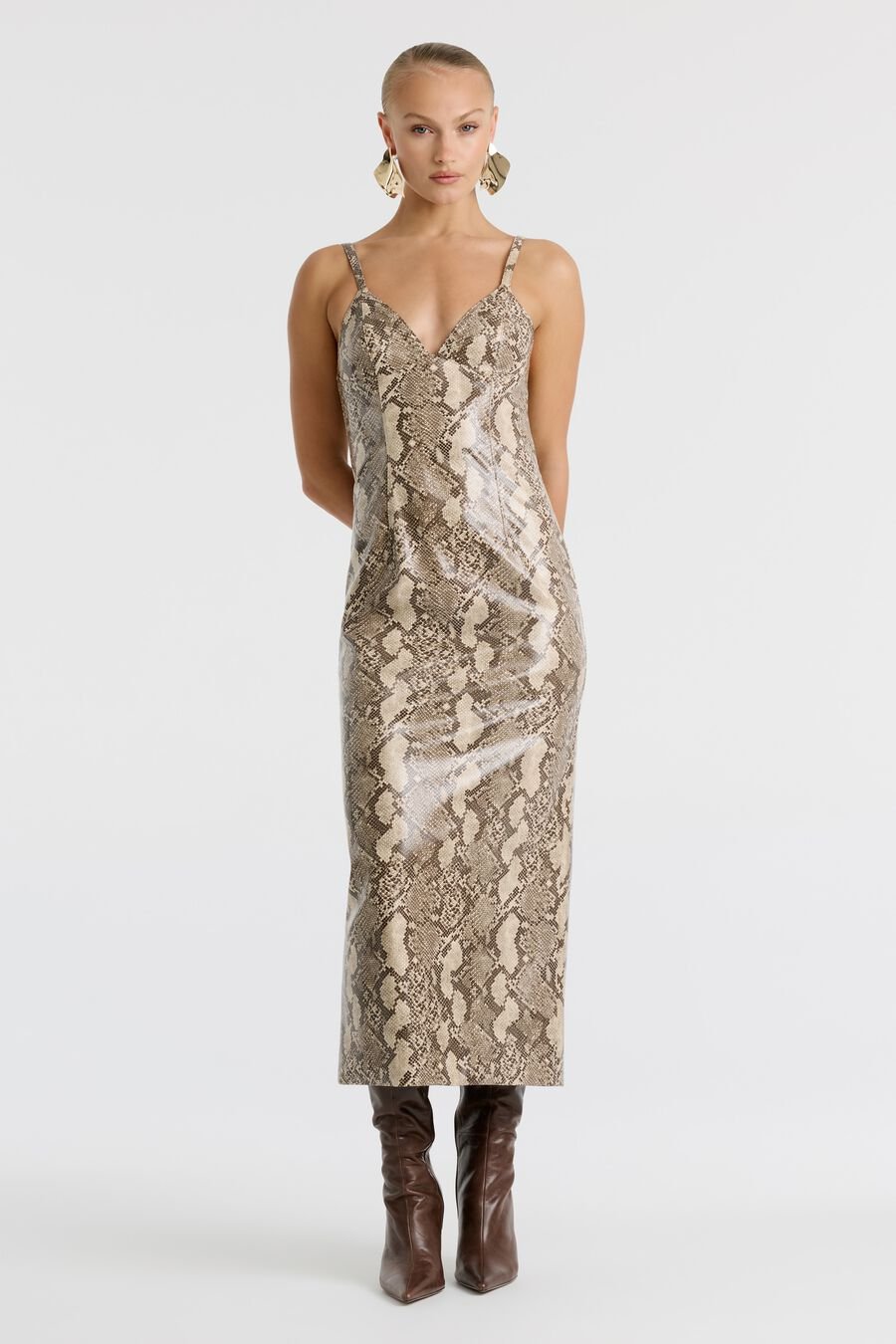 Estine Faux Snakeskin Dress