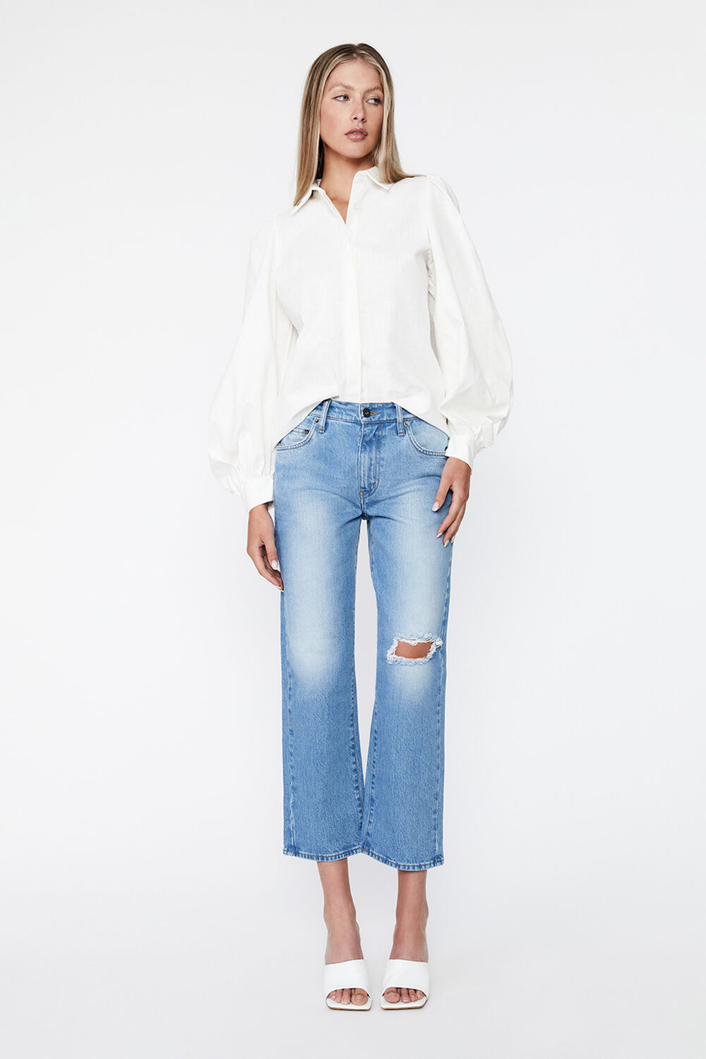 HAILEY LINEN SHIRT in colour CLOUD DANCER