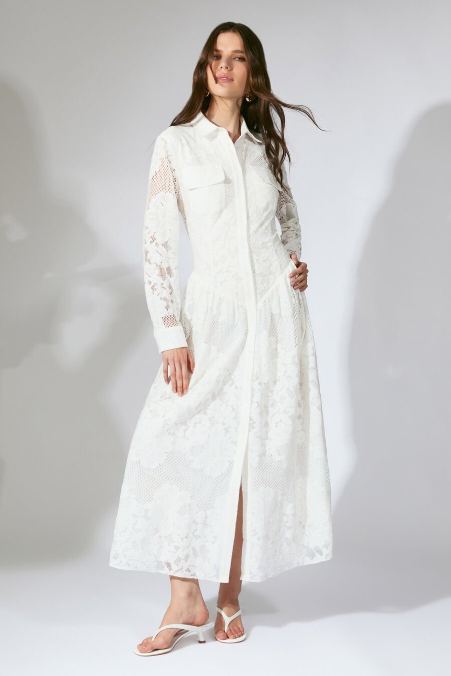 Agatha Lace Shirt Dress