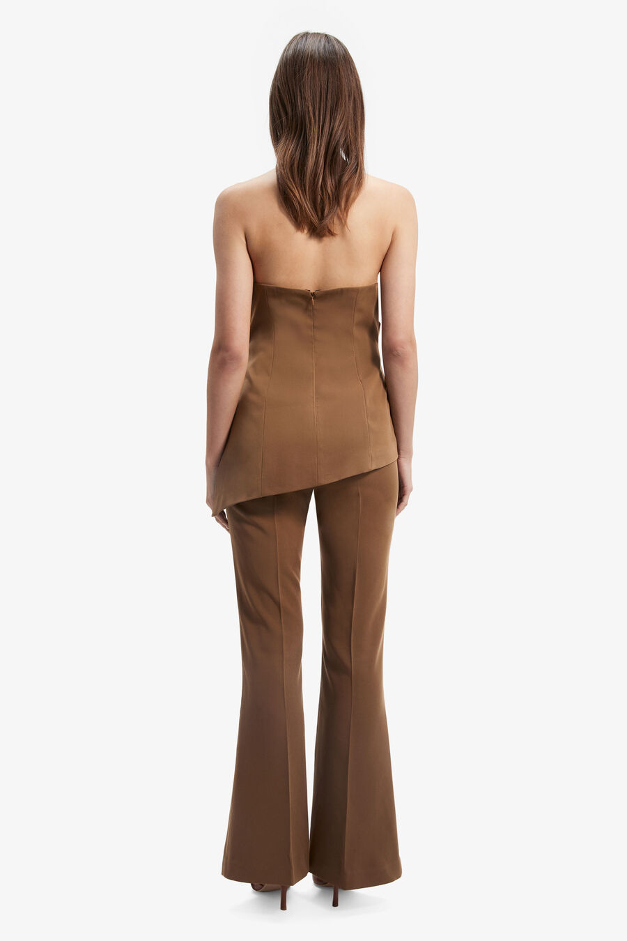 COSMOS STRAPLESS TOP in colour CHOCOLATE