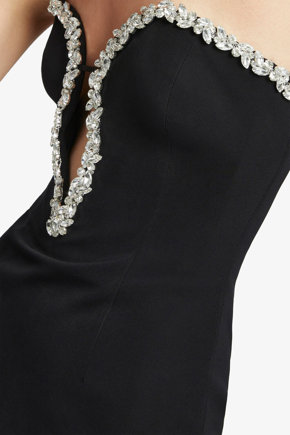 ELENI DIAMANTE MIDI DRESS in colour CAVIAR