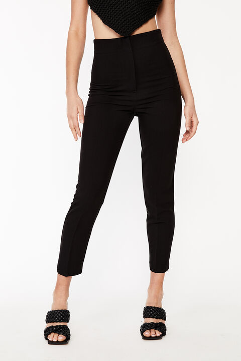ANNA SLIM LEG PANT in colour CAVIAR
