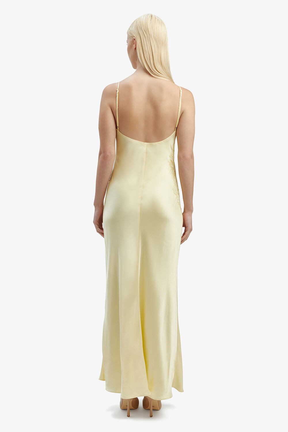 AVOCO LACE DETAIL MIDI DRESS in colour LIMELIGHT