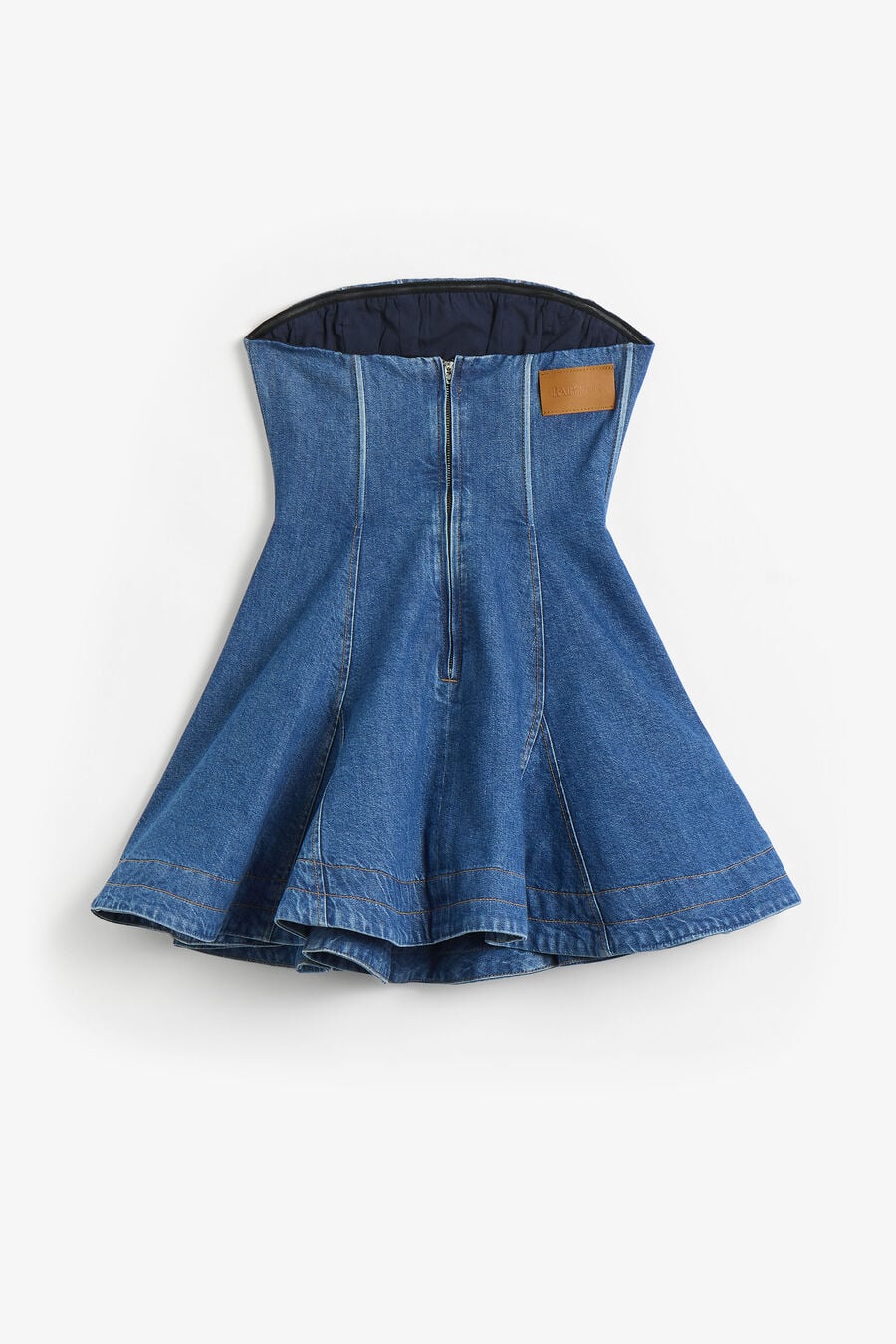 030 Denim Strapless Mini Dress