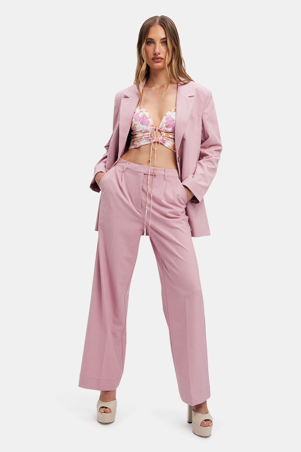 Mirabella Suit Pant In Dusty Rose Bardot