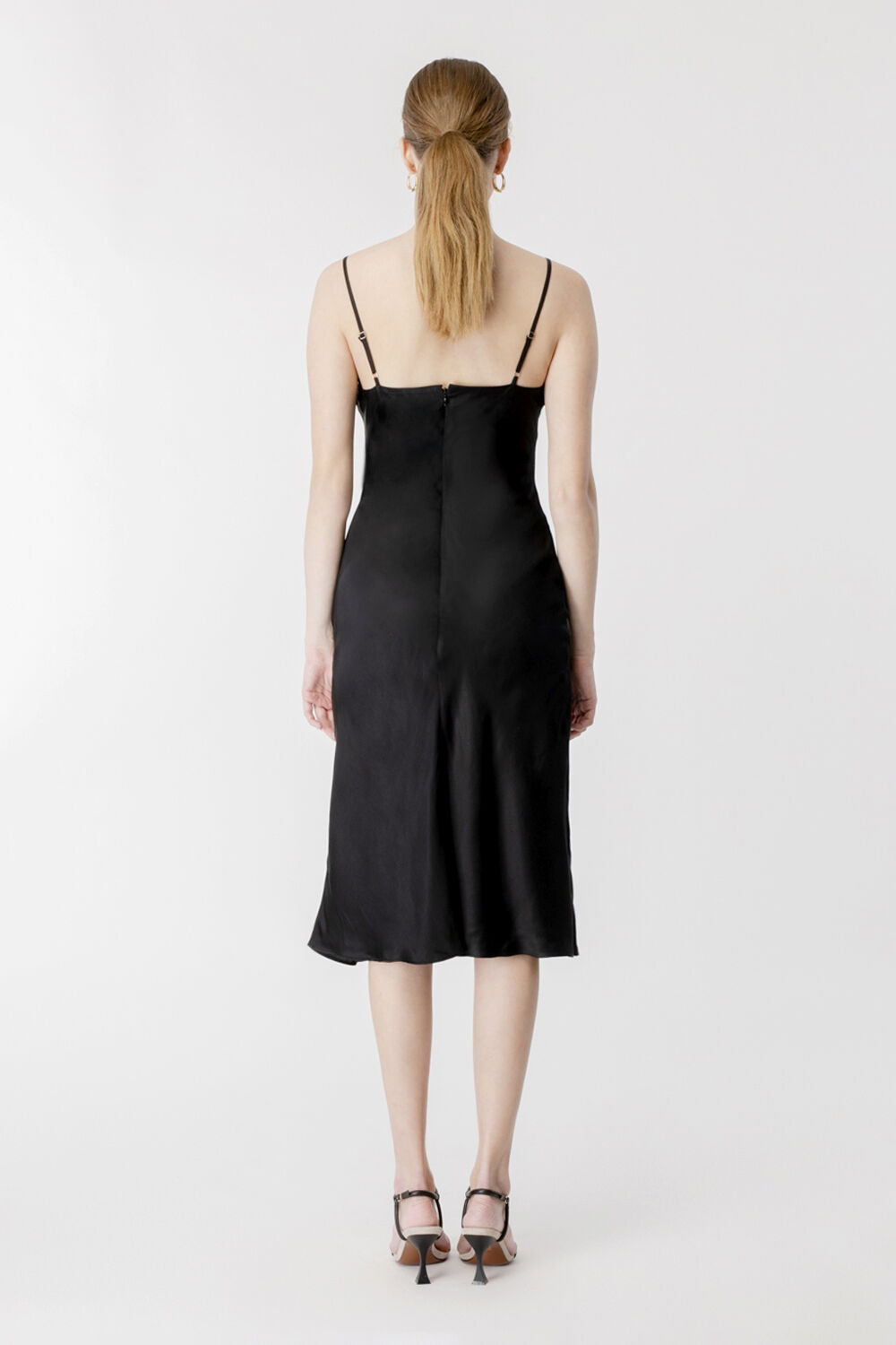 AZZURA SLIP DRESS in colour CAVIAR