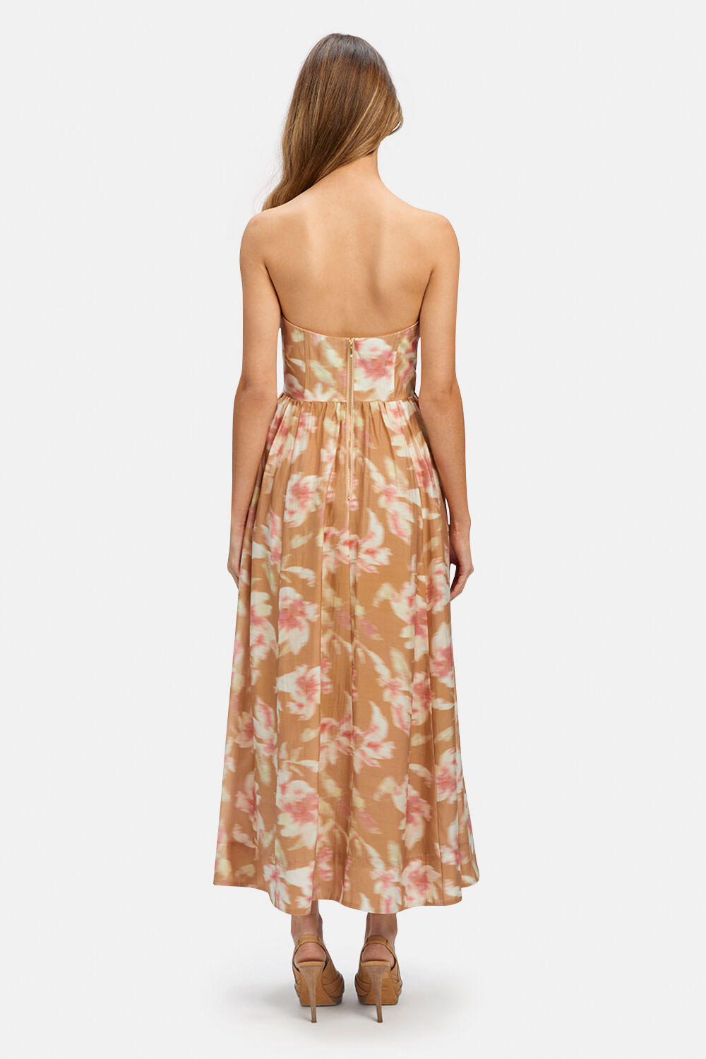 LOLA CORSET MIDI DRESS in colour WILD ORCHID