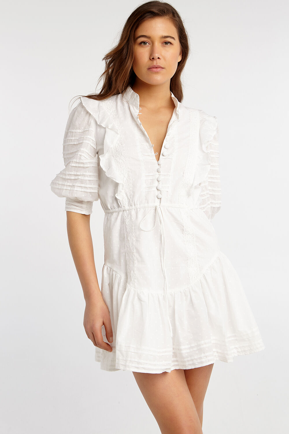 HENRIETTA MINI DRESS in colour CLOUD DANCER