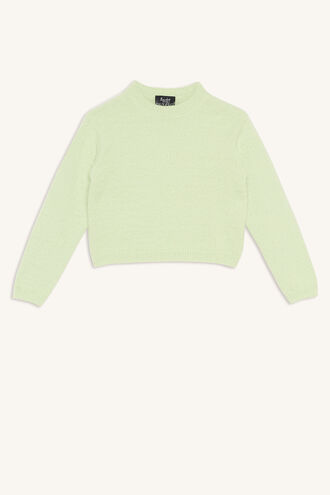 CROPPED FLUFFY KNIT in colour LIMELIGHT