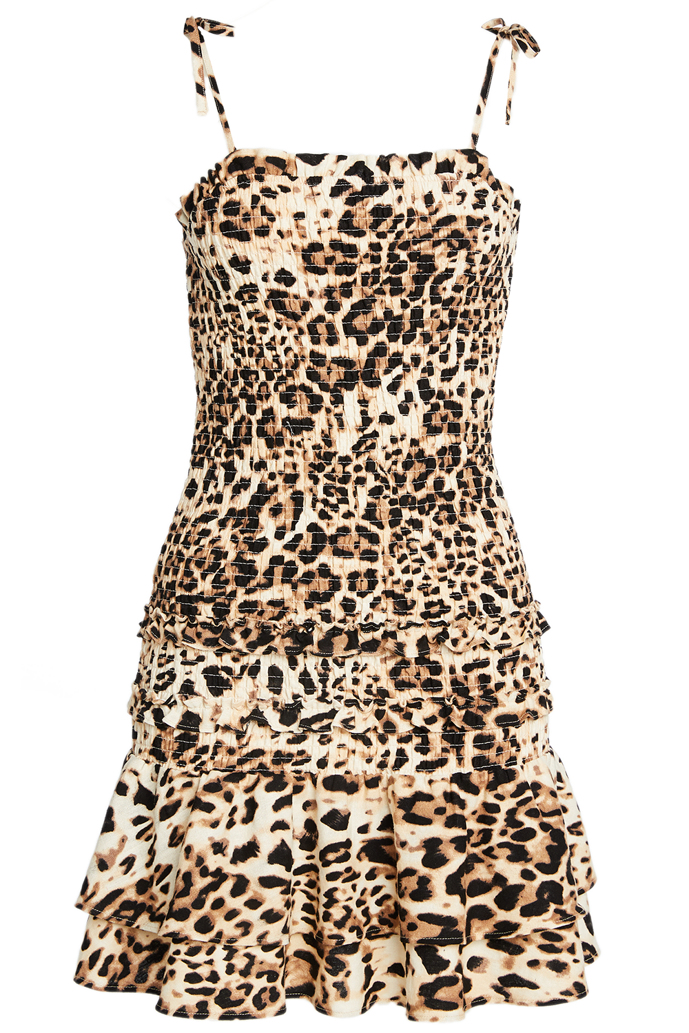 LEO SHIRRED DRESS in colour BUTTERUM