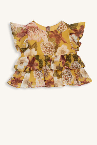 LILLY TIERED TOP in colour MISTED YELLOW