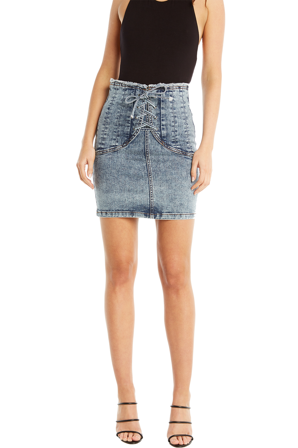 Corset Denim Skirt Ladies Clothing & Skirts Bardot