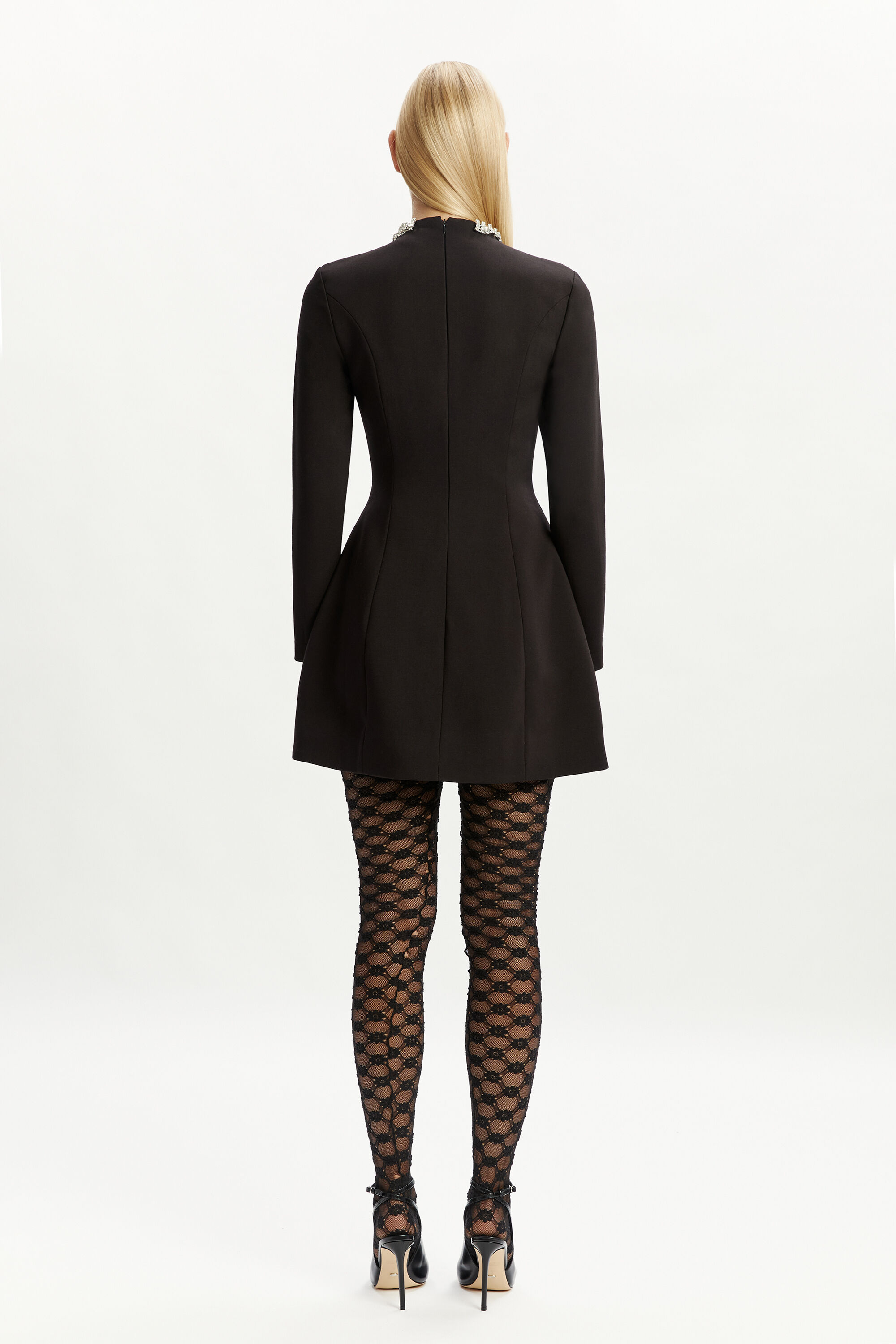Delphi Long Sleeve Mini Dress In Black | Bardot