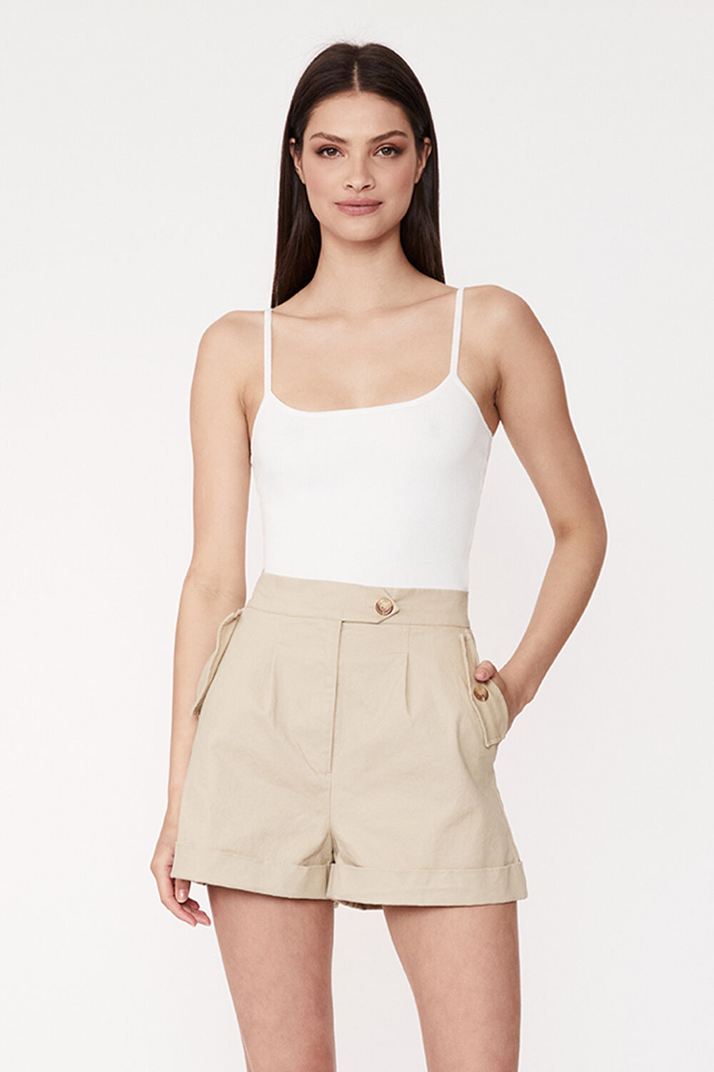 KNITTED CAMI in colour BRIGHT WHITE