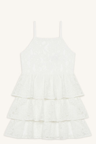 CARTIA TIER DRESS in colour CLOUD DANCER