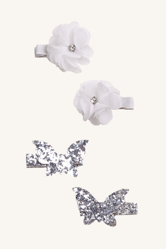 FLY FLOWER CLIPS in colour SILVER