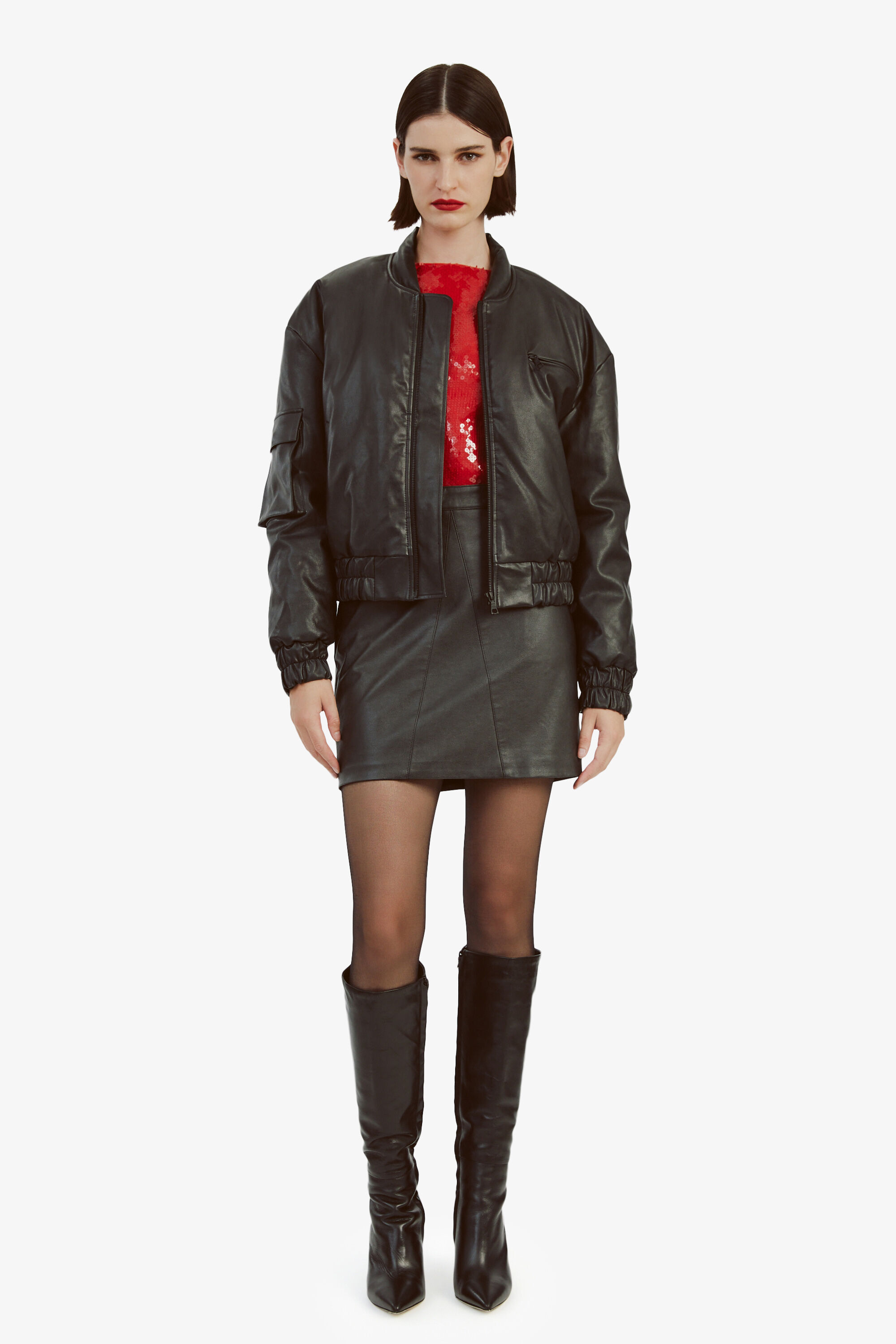 ★GAYEON LEE★ JEN Reversible Bomber Jacket Jet Black JEN Reversible Bomber Jacket - Jet Black - GAYEONLEE