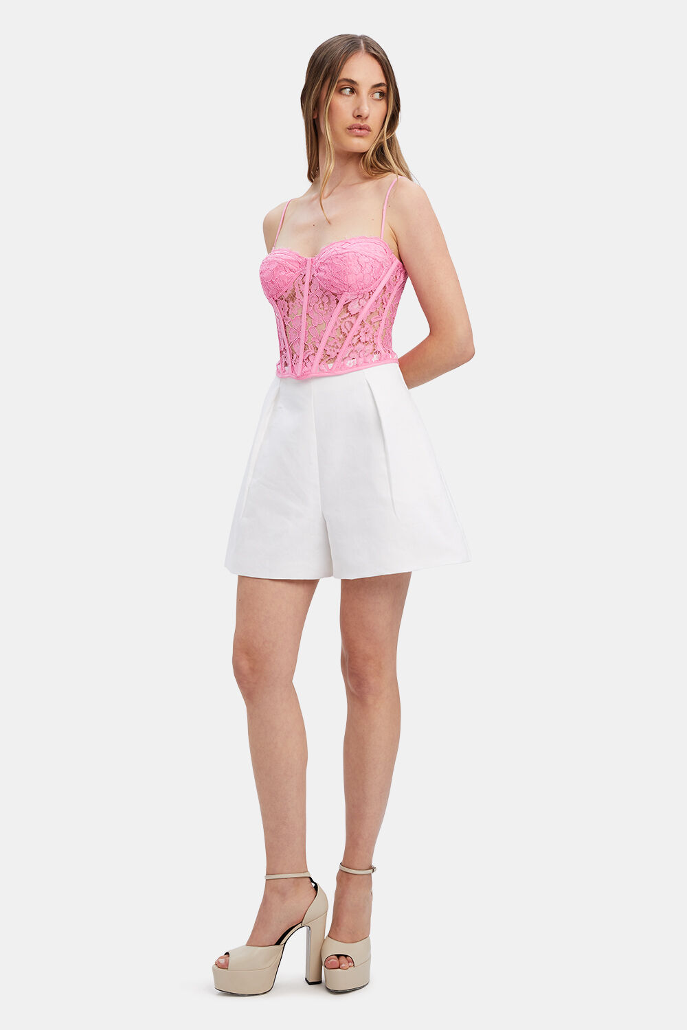 HOLLAND LACE BUSTIER in colour BEETROOT PURPLE