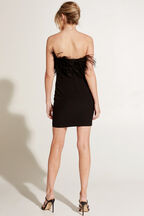 FEATHER DRESS in colour CAVIAR