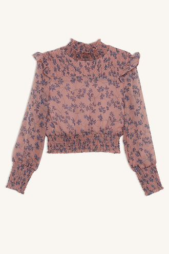 SELMA SHIRRED BLOUSE in colour ZEPHYR