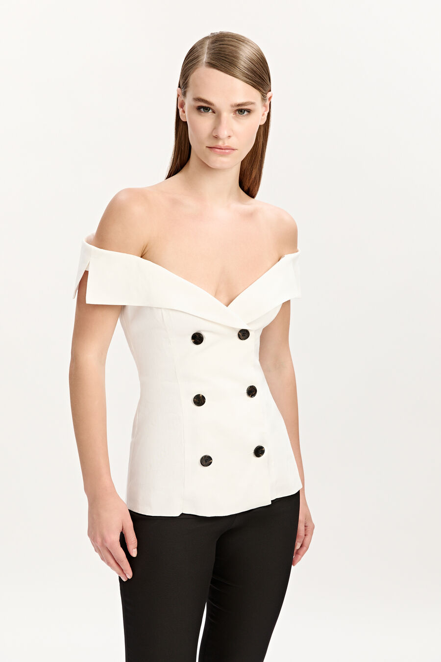 Eliora Button Front Linen Top