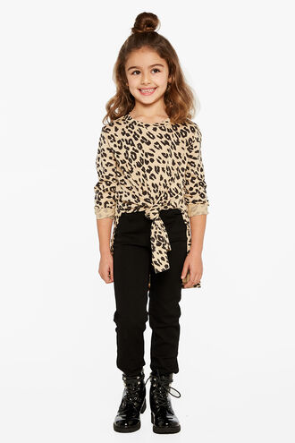 LEOPARD L/S TYLA TEE in colour JET BLACK