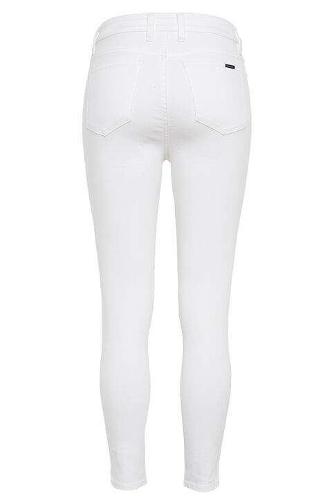 KHLOE HI CROP RIP JEAN in colour SNOW WHITE