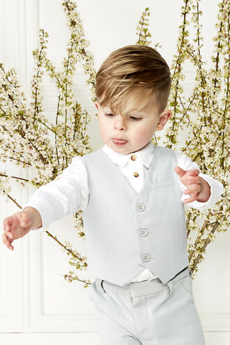 TEXTURED SUIT VEST in colour FROST GRAY