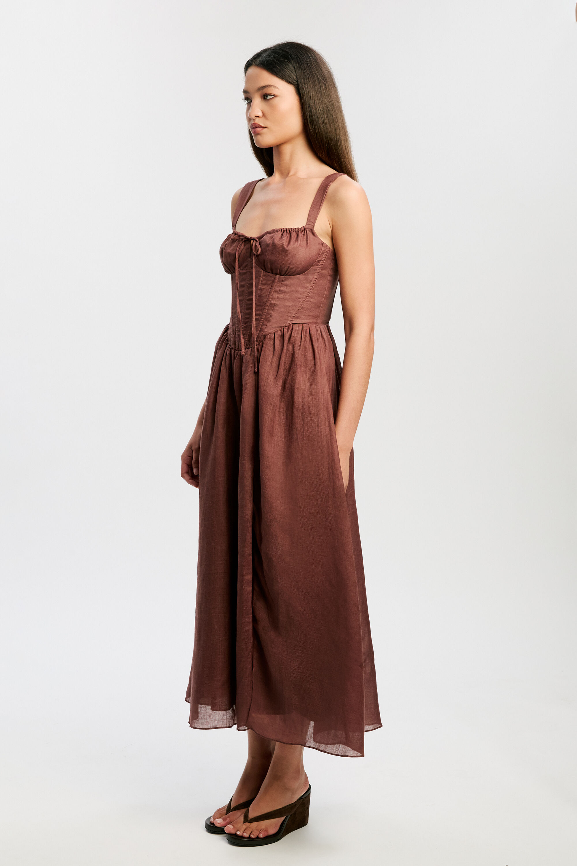 knee length dresses for ladies Esra Midi Dress in Fire Red  Cattivo