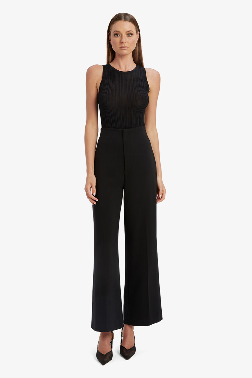 ANNA HIGH WAIST PANT in colour CAVIAR