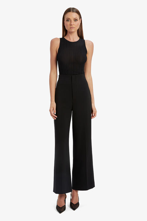 ANNA HIGH WAIST PANT in colour CAVIAR