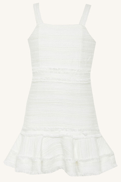MELANIA BOUCLE DRESS in colour BRIGHT WHITE