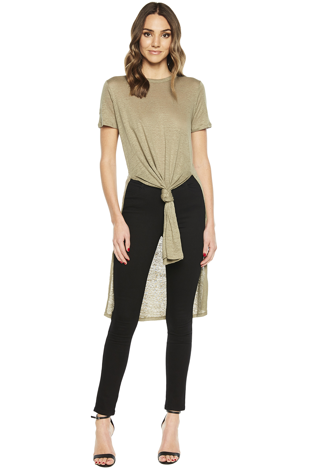 Tyla Linen Tee Ladies Clothing & Tops Bardot